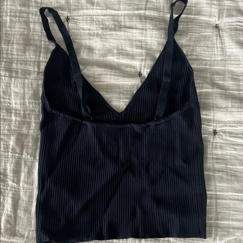 Aritzia Navy Ribbed Tank - Picture 2 of 4